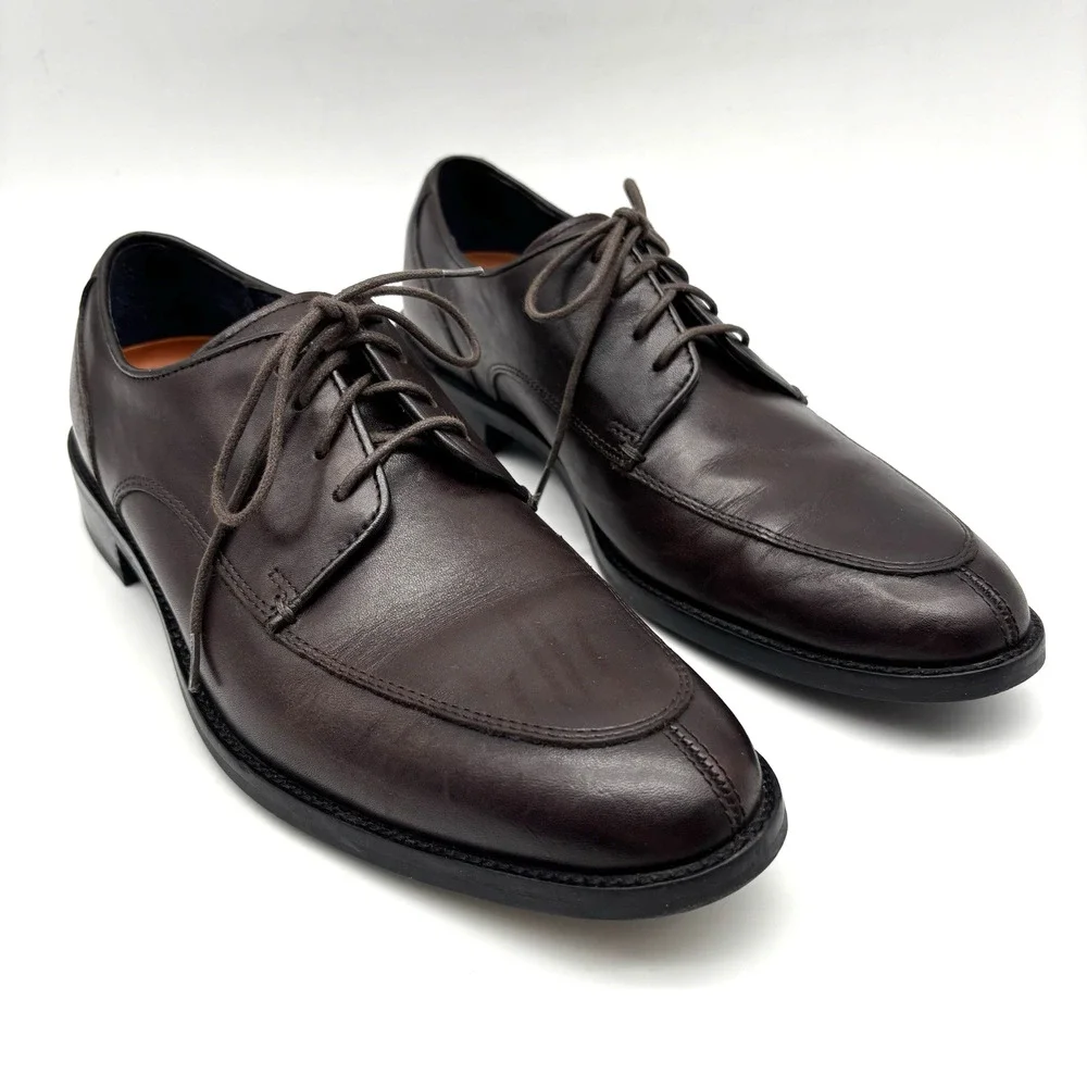 Cole Haan Lennox Hill Grand.OS Dark Brown Split Leather Dress Oxfords Men's 8M